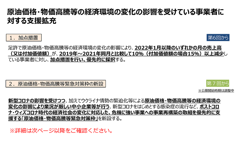 原油価格・物価高騰等の経済環境の変化の影響を受けている事業者に対する支援拡充