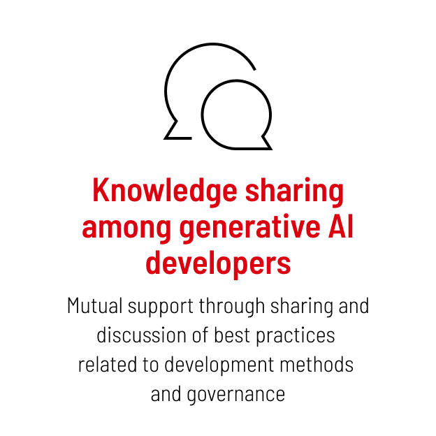 Knowledge sharing among generative AI developers：Mutual support through sharing and discussion of best practices related to development methods and governance