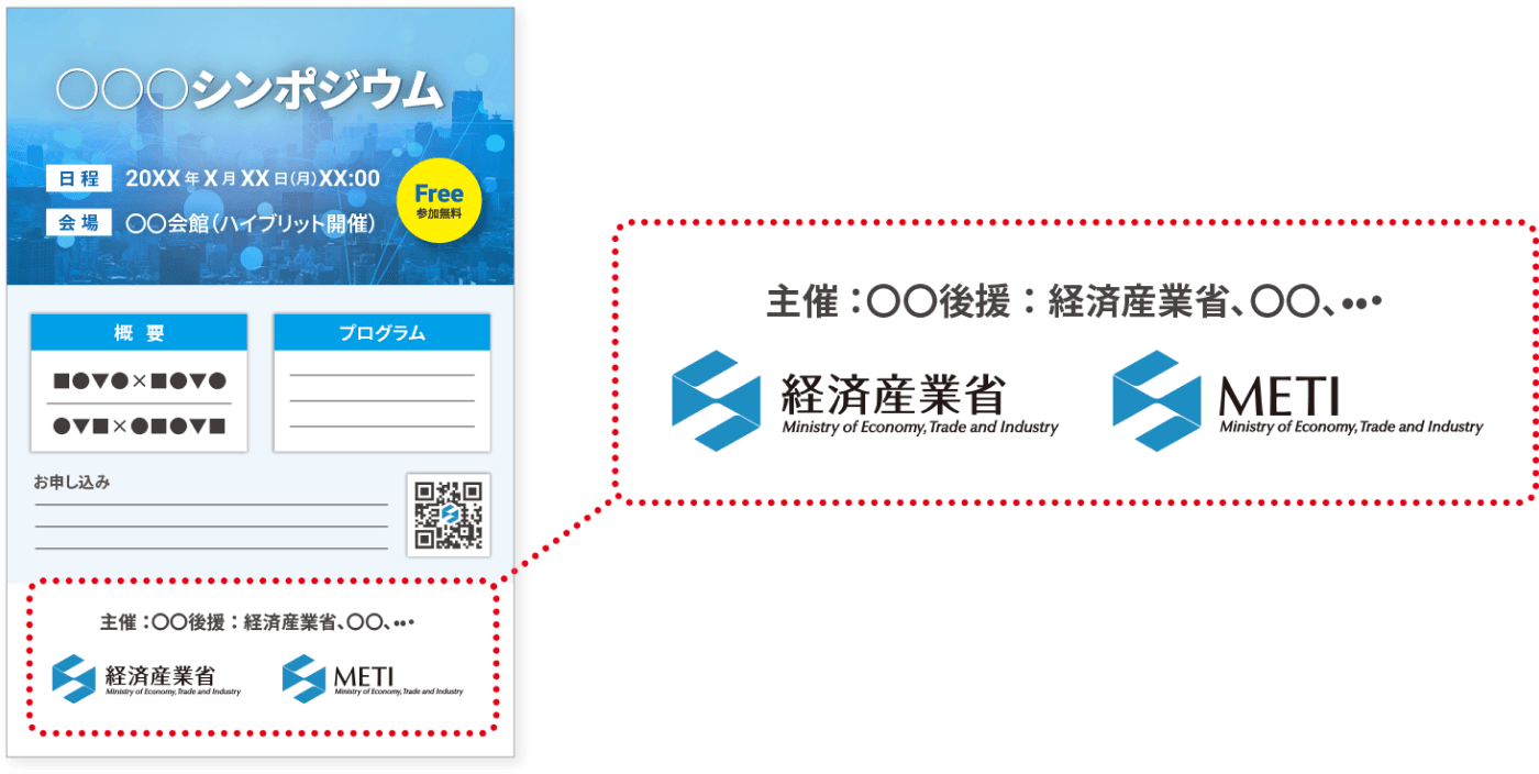 経済産業省のロゴが印刷されたポスターの参考画像