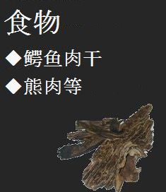 食物　鳄鱼肉干　熊肉等