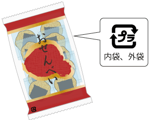 無地の個包装を大袋に詰めた商品