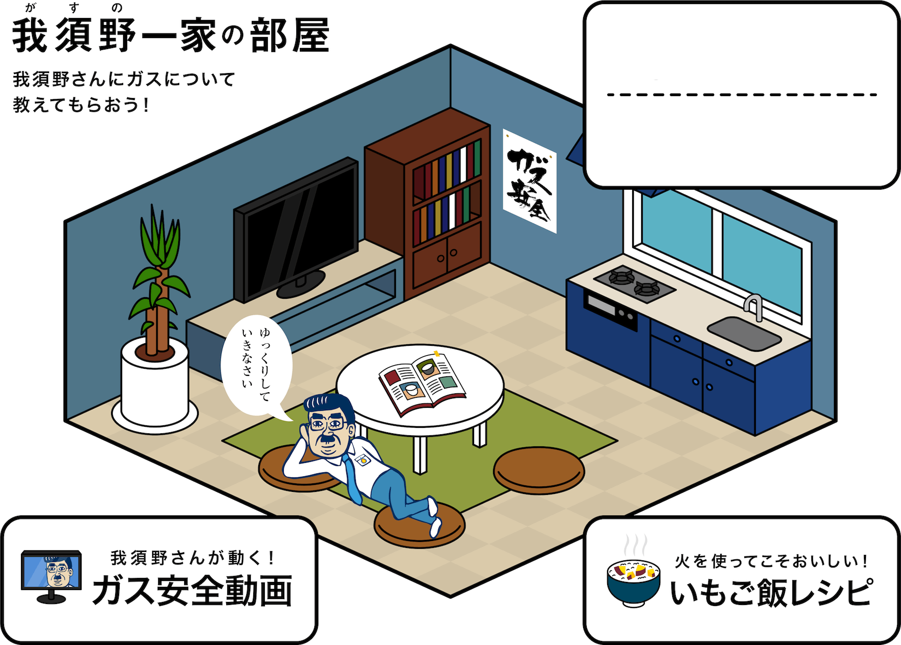 我須野一家の部屋 我須野さんにガスについて教えてもらおう！