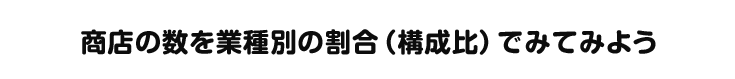 商店の数を業種別の割合（構成比）でみてみよう