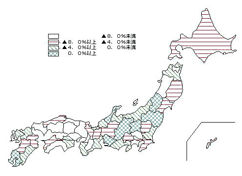 第I-13図 都道府県別付加価値額前回比(全事業所)